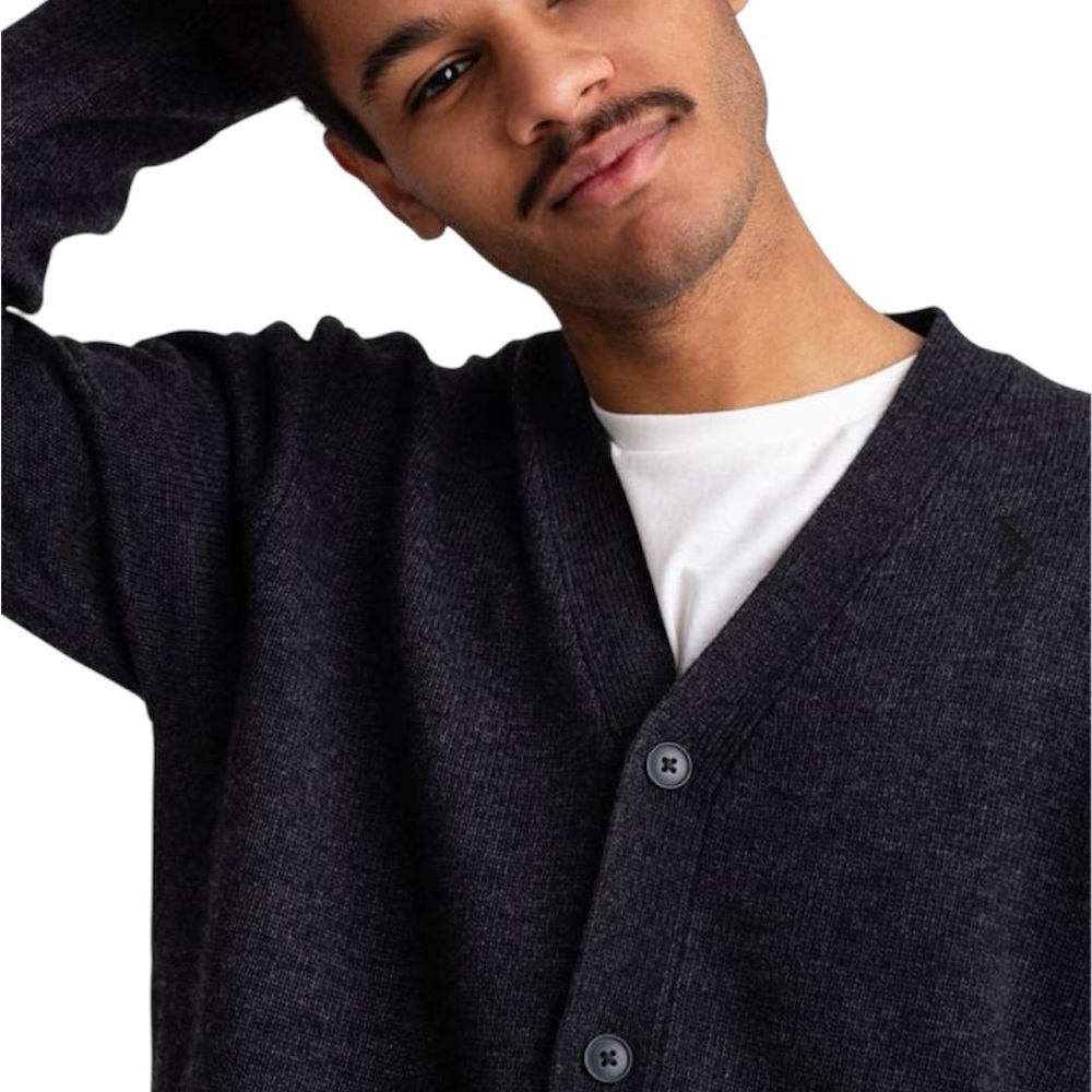 Carhartt WIP Allen Gray Cardigan, Lamb’s Wool Blend, Casual, Preppy, Academic S - Picture 2 of 13